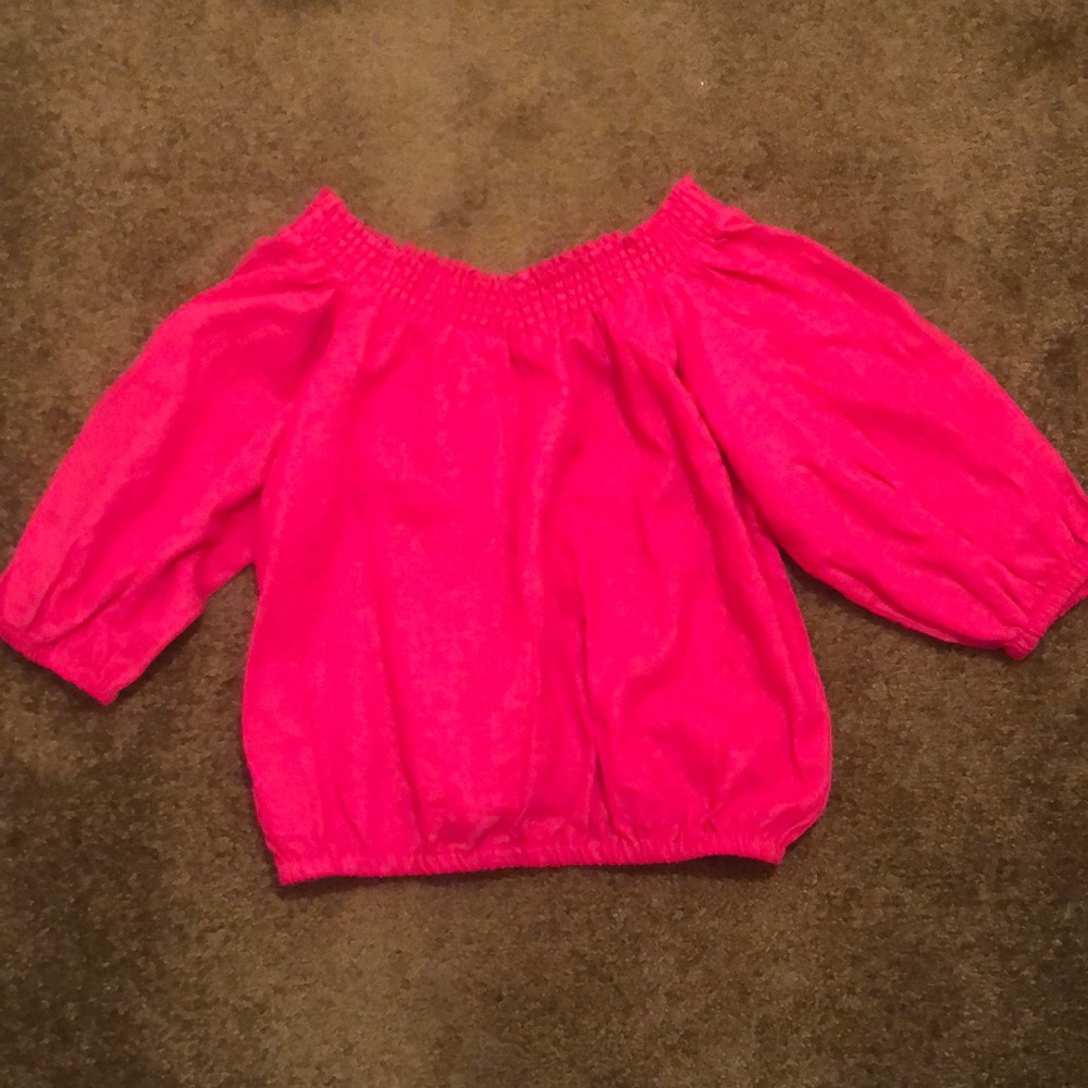 Vibrant Pink Off-Shoulder Top